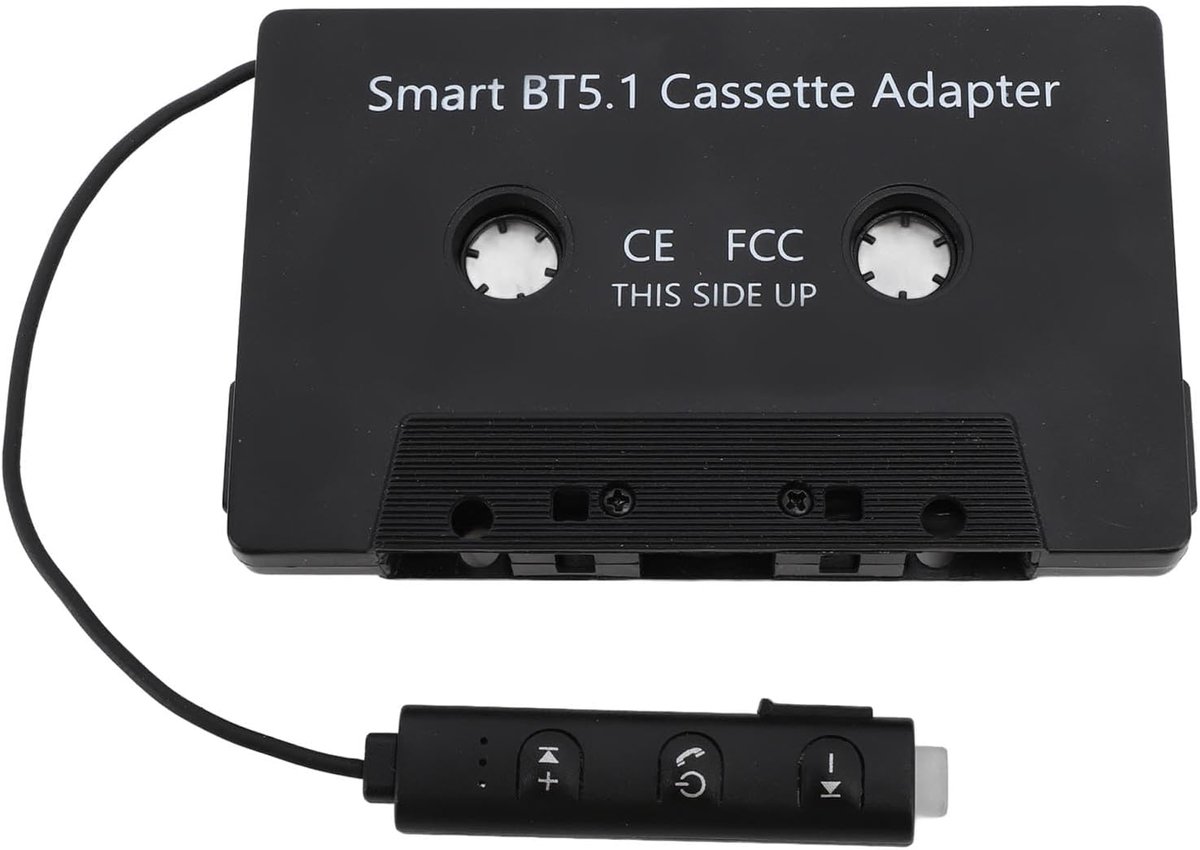 SnelShoppen - Car Audio Bluetooth Cassette Receiver - Bluetooth 5.1 Cassette Adapter voor Auto's en Vrachtwagens - Muziek Luisteren via Tape Speler -