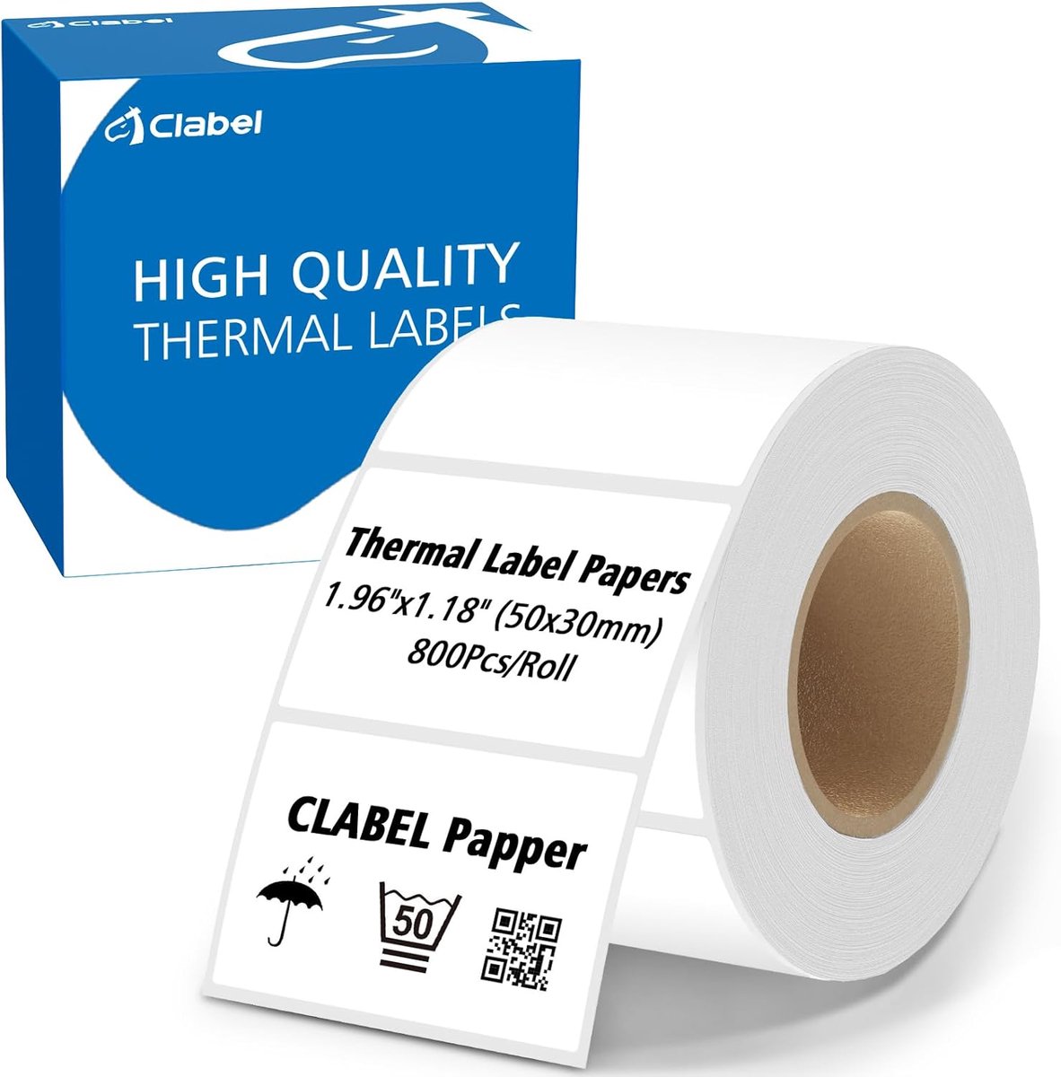 SnelShoppen - 700 stuks Zelfklevende Thermo-Witte Labels 50 x 30 mm - Water- en Oliebestendig - Perfect voor Keuken, Kantoor, School en Huishouden