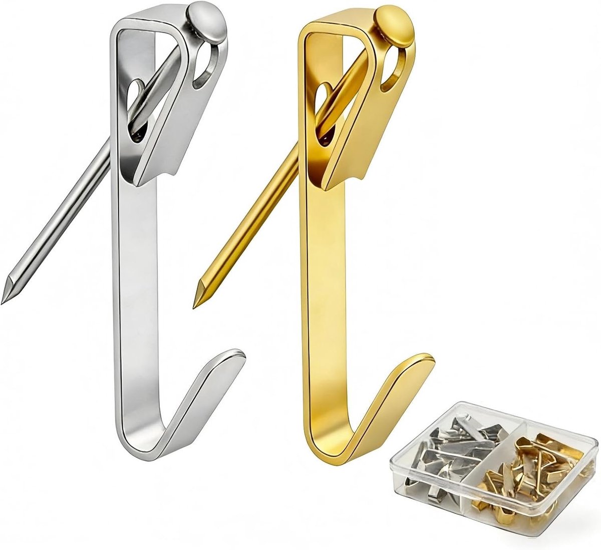 SnelShoppen - Kaderhaken 80 stuks, Fotolijst Haken, Sterke Metalen Bevestiging voor 30 Boeken, Perfect voor Sleutels, Hoeden, Decoratie en Meer