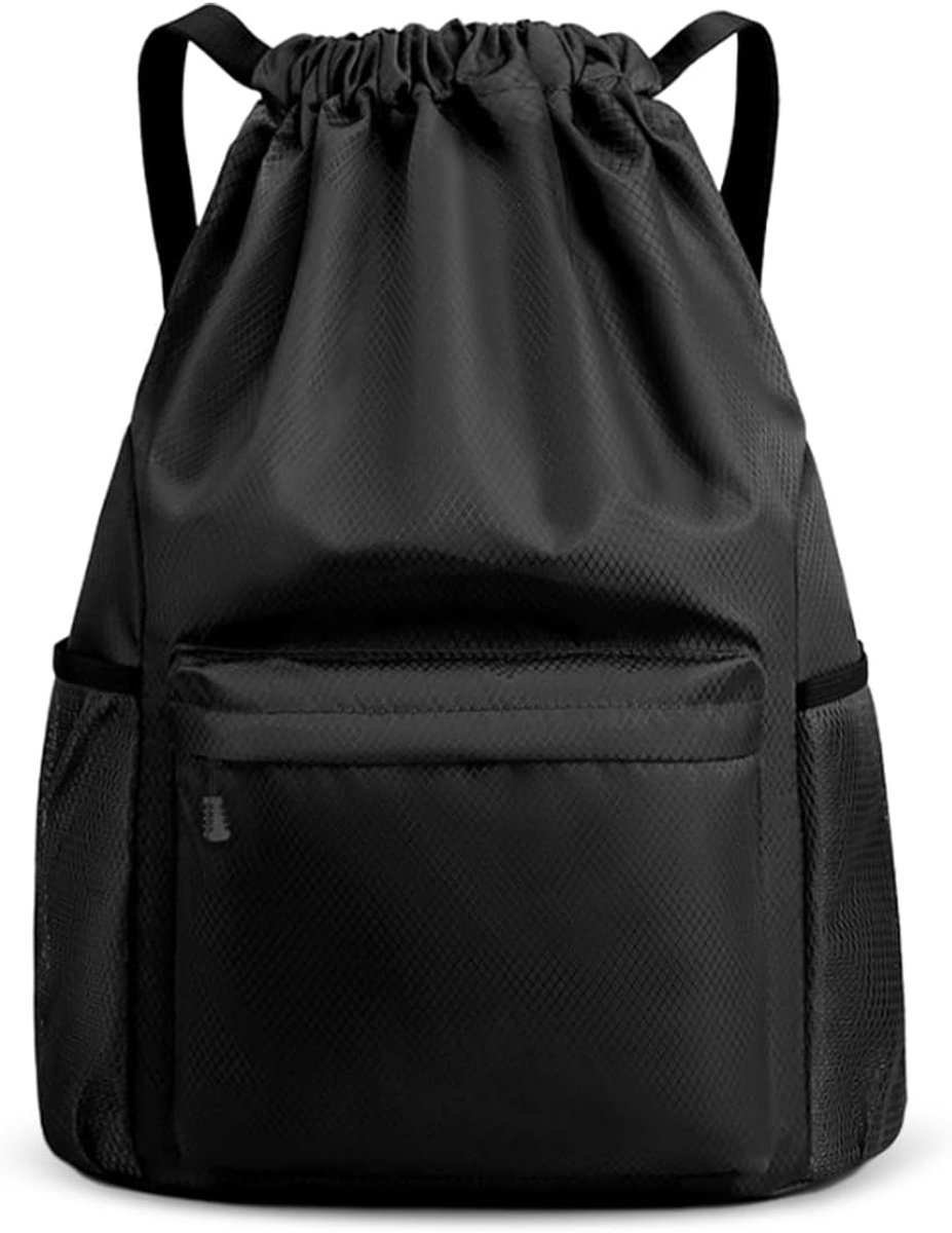SnelShoppen - Grote Sporttas met Trekkoord en Netvakken - Fashion Sport Backpacks - Ruime Gym Bag voor Volwassenen en Jongeren - Ideaal voor Sport, Fi