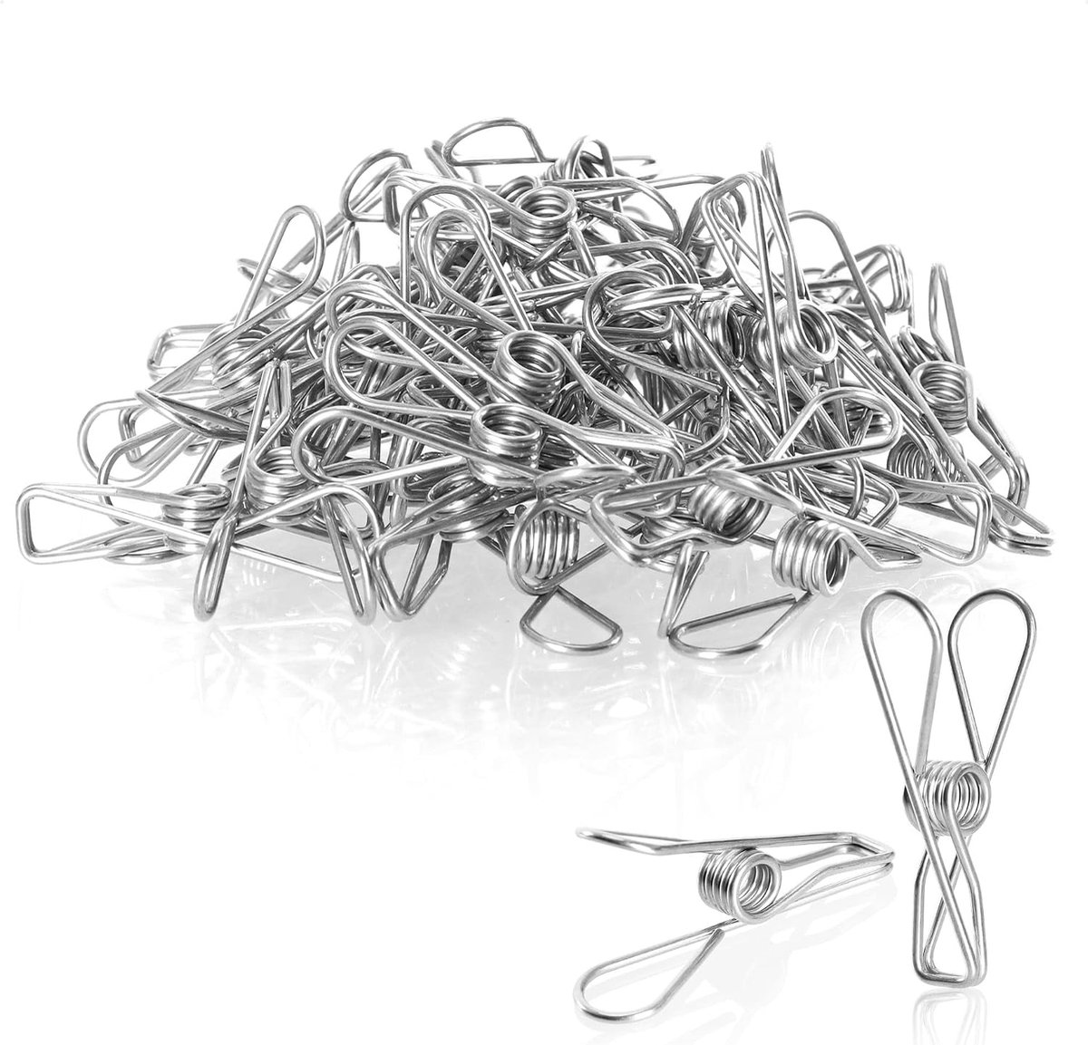SnelShoppen - 50x Metalen Wasknijpers - Duurzame RVS Handdoekclips - Strandhanddoek Klemmen - Sterke Klemmen voor Kamperen, Reizen, Huishouden