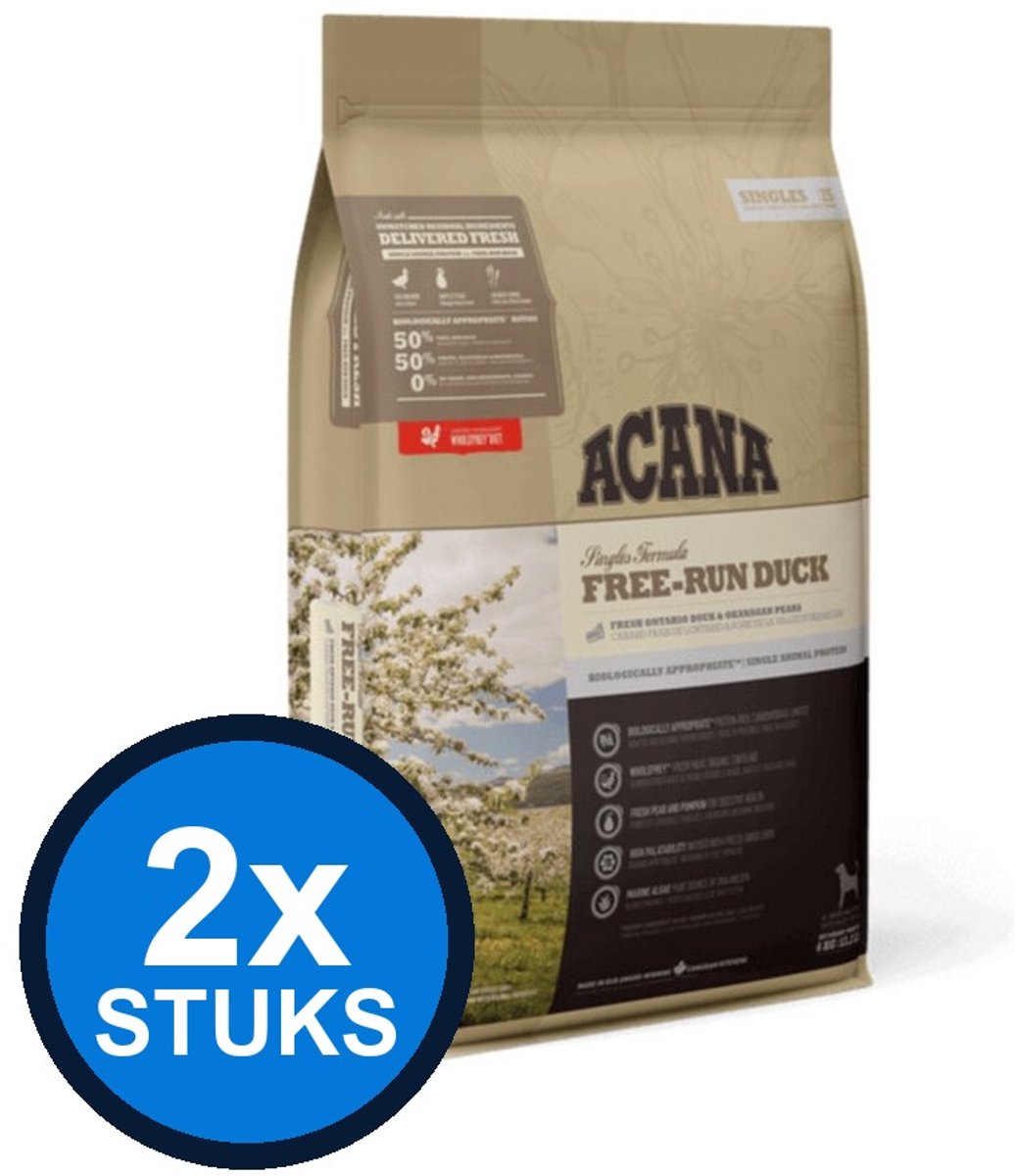 2x Acana - Singles free-run duck 6kg