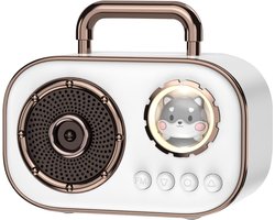 Wireless Bluetooth Speaker, Cute Mini Portable Speaker, Loud Sound,4H Playtime, Mic,TF/SD Card, Aux Line,Water-Proof for geschikt voor iOS Android Smartphone Home Gift Ideas White
