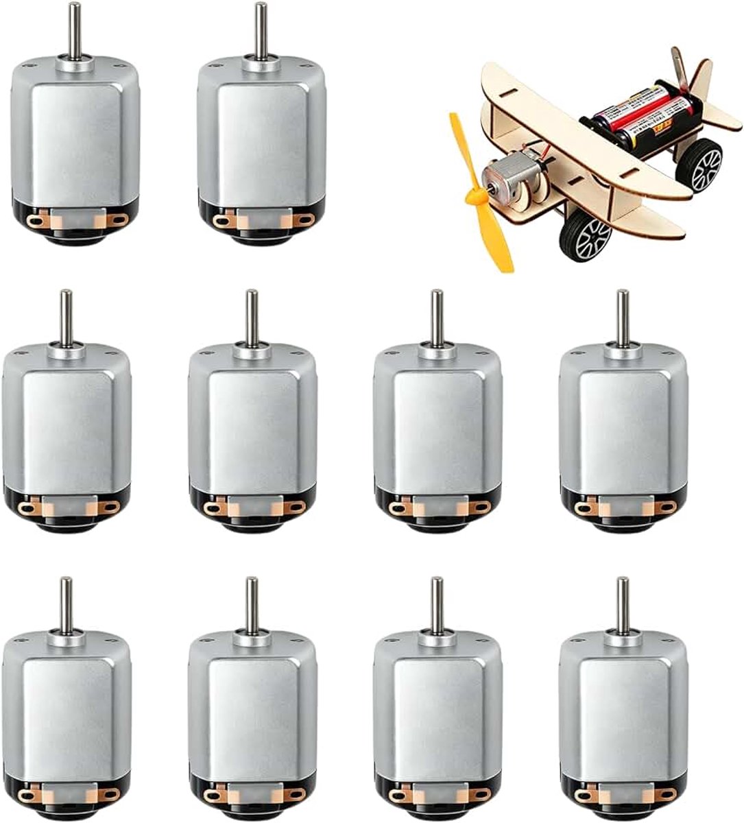 10 x DC mini-motor, 1,5 V-6 V, Micro130 elektromotor met 23.000 tpm, hoog koppel, sterke magnetische motor voor speelgoedauto's, doe-het-zelfrobots, wetenschappelijke projecten, STEM-onderwijs en