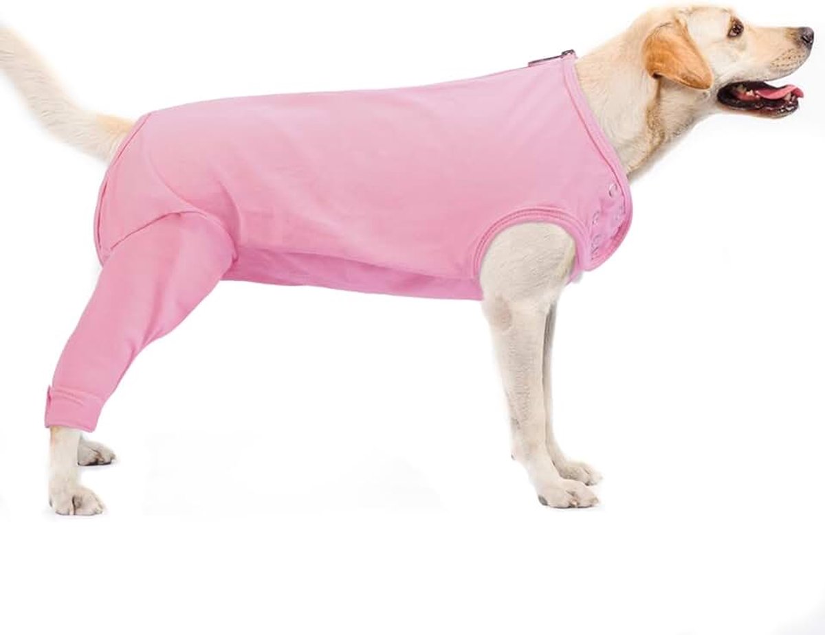 Chirurgisch herstelpak voor honden, beenherstelhoes, hondenbeenbeschermers, herstelmouw voor achterbeen, medische huisdiershirts, onesie voor honden, chirurgisch herstelpak (roze, L)