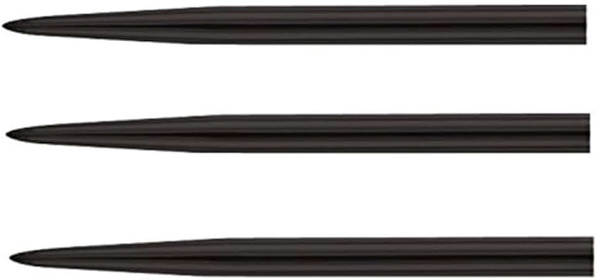 Dartpunten, vervanging gladde punten, zwart gecoat 30 mm, 15 stuks per verpakking