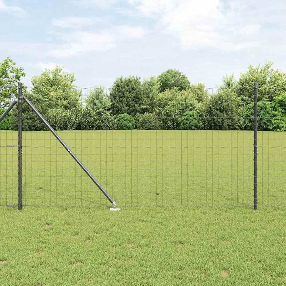 Palen, 1,4 x 10 m, verzinkt staal, grijs, stabiele stalen palen voor tuinhekken, landbouw, wilgennetten, kippendraad 3350706
