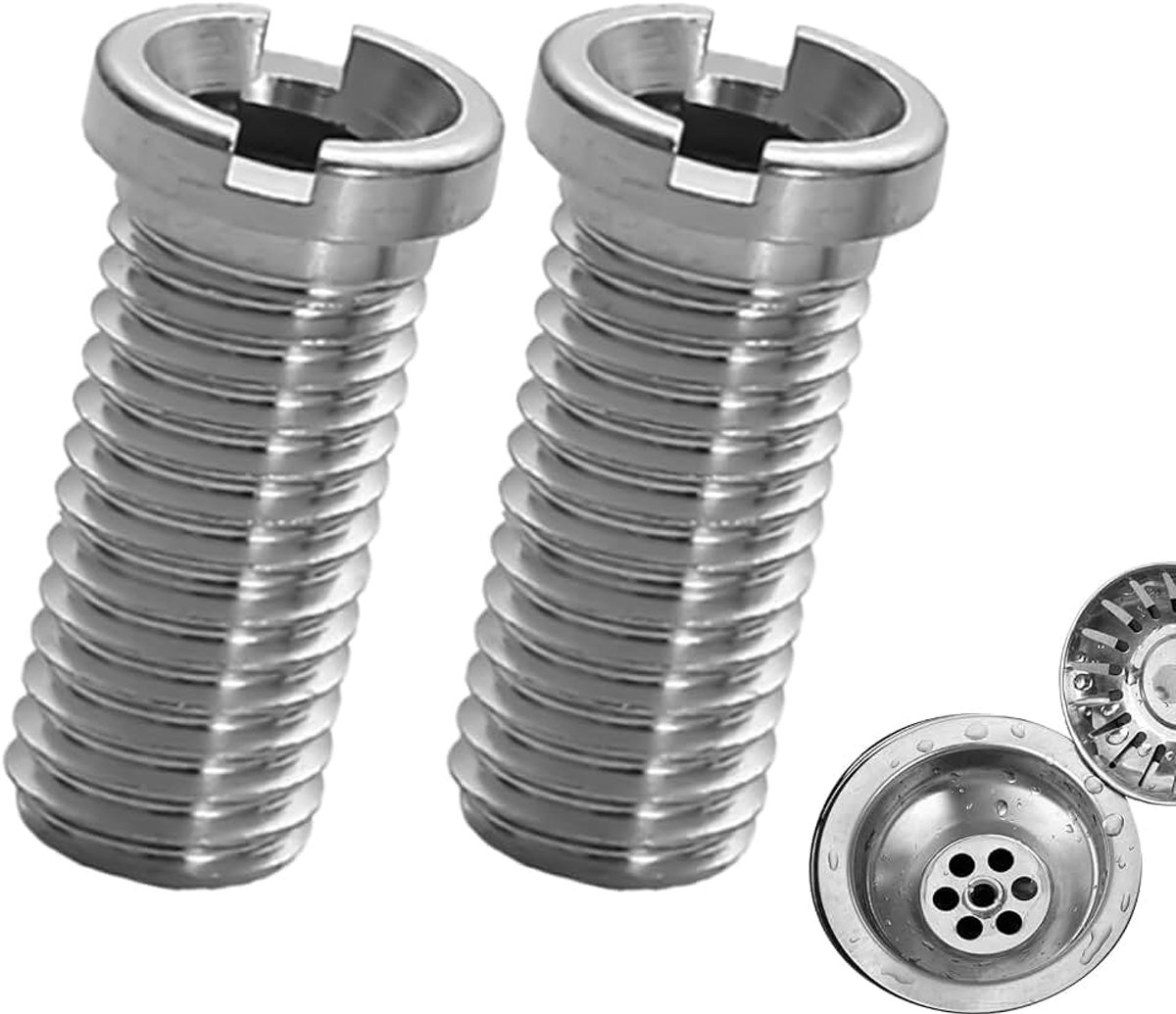 2 stuks holle schroefspoelbak, multifonctionnel M12 schroeven, 30 mm holle schroef voor zeefmandventielen, gootsteen, zeef, schroef, afvoerzeef, wastafel, accessoires, geschikt voor keukenspoelbakken