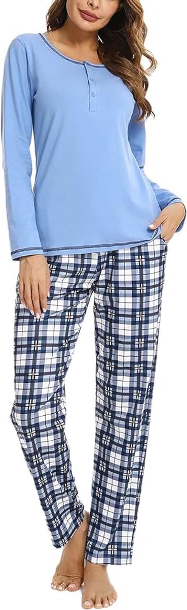 Pyjama's dames winterpyjama dames lange katoenen pyjama's tweedelige damespyjama's casual thuis zacht en comfortabel S-XXL