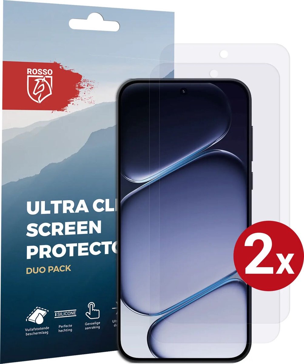 Rosso Screen Protector Geschikt voor OnePlus Nord CE 6 Lite | Ultra Clear Duo Pack | TPU Folie | Case Friendly Beschermfolie | 2 Stuks