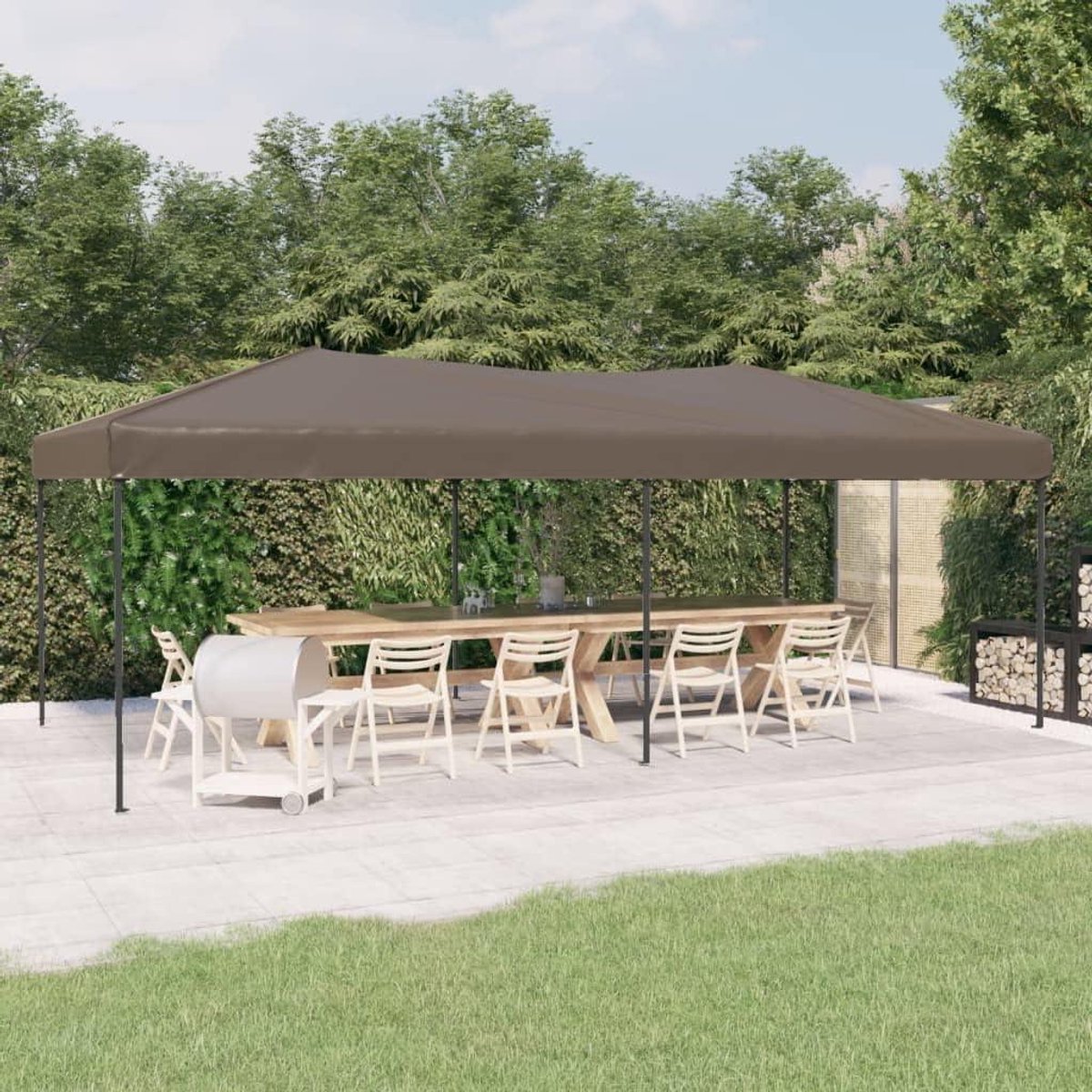 Opvouwbare Partytent - Feest Tarp - Buitenfeesten Organiseren - UV en Waterafstotend - 3 x 6 Meter - Taupe