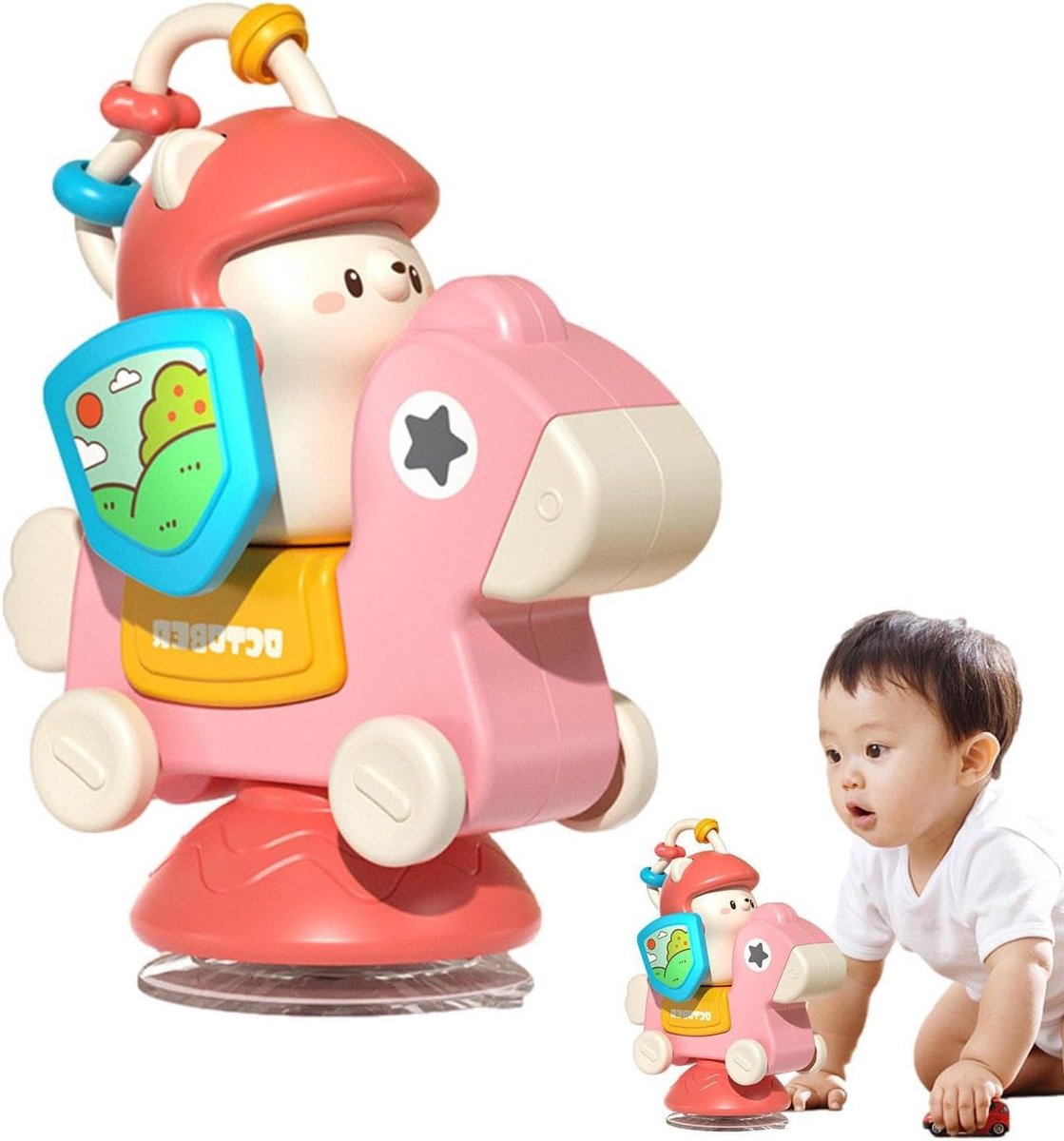 Stoel Speelgoed - Zuignap Speelgoed - Baby Ontwikkeling - Stevige Zuignap Basis - 16.4 x 13.4 x 8.5 cm - Roze