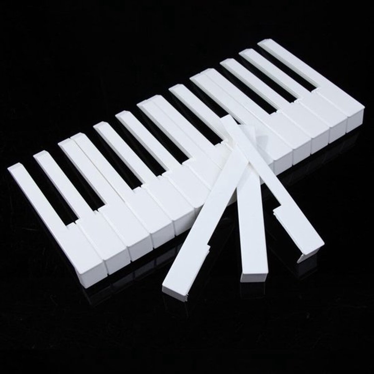 Piano Toetsenbordset 88 Toetsen - Vervangende Toetsen - Wit/Zwart - Eenvoudig te Monteren - ABS Kunststof - Glanzende Afwerking - Pianokeytops