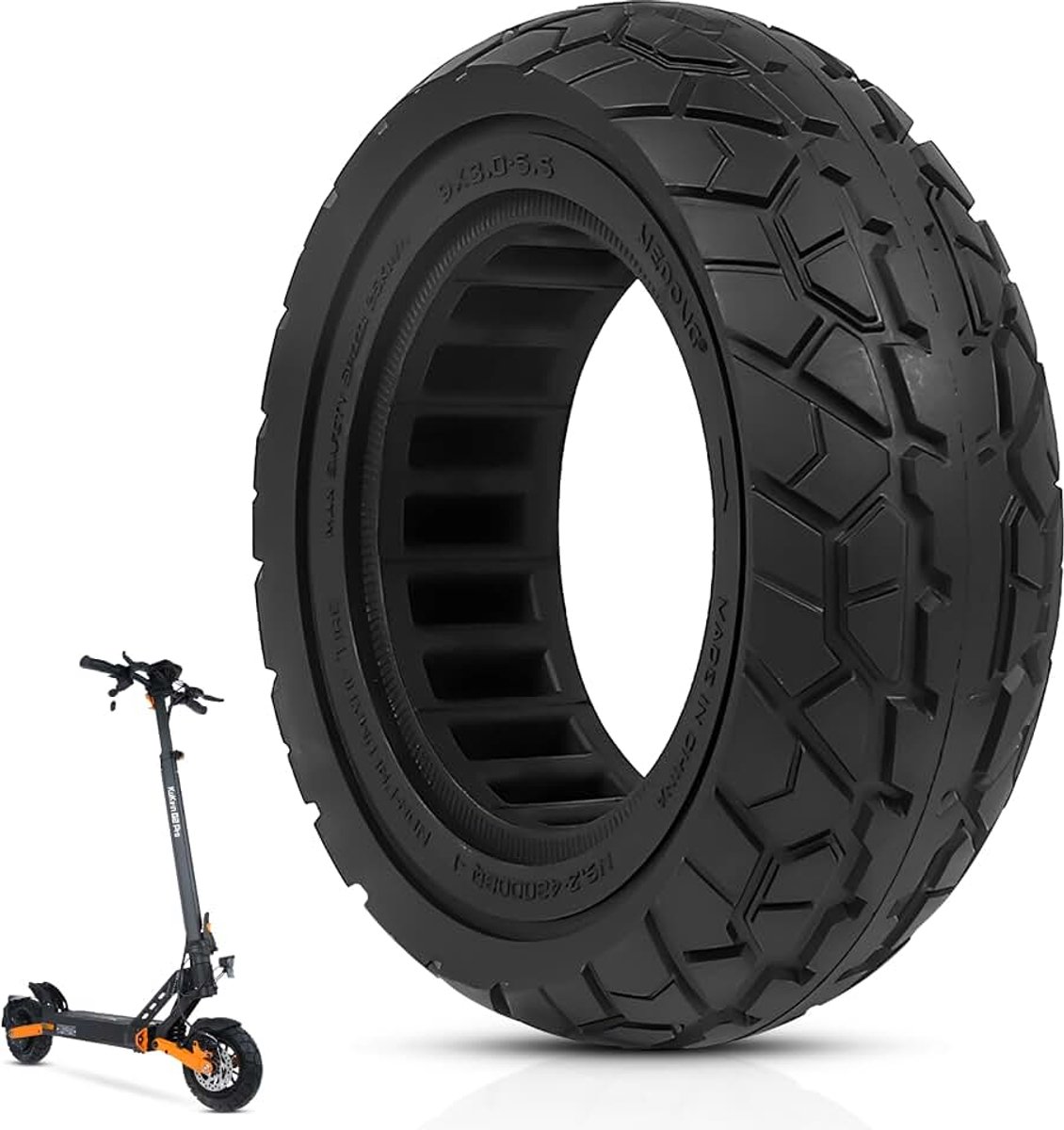 Kukirin G2 Pro Massief wiel 9 x 3,0-5,5 voor elektrische step (versie 2024 later), banden voor offroad, terreinwagen, 22,9 cm, reservebanden, lekbestendig reservewiel (1 wiel)