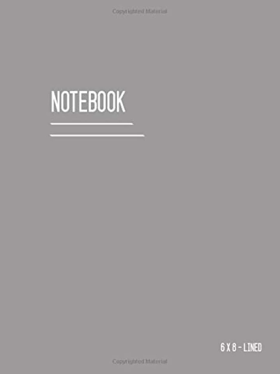 Notebook 6x8: Journal Notebook Gray with Date, Smart Design, Ruled, Medium, Soft Cover, Numbered Pages (Calligraphy Lined Notebook Medium)