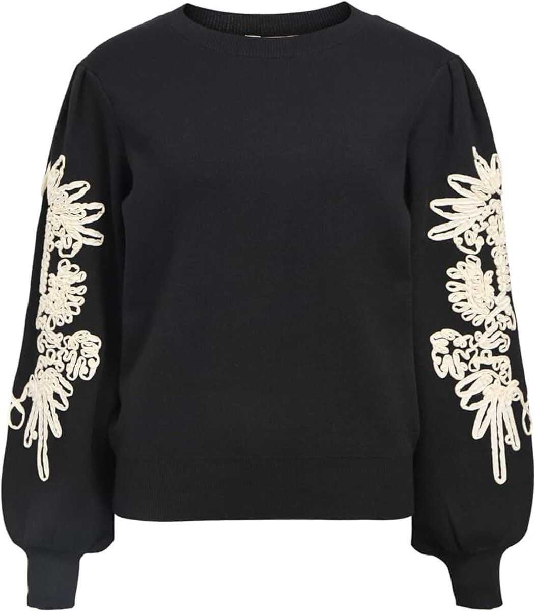 Vrouwelijke trui OBJJOANA, Zwart (black 3), M