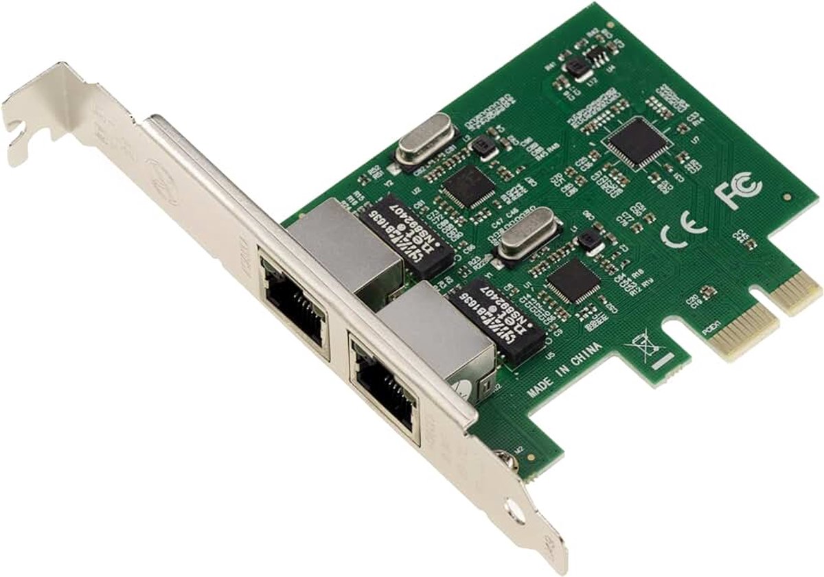 Express PCIe 2 Port RJ45 Gigabit Ethernet 10 100 1000Mbps 1G netwerkcontrollerkaart. Dual Chipset Realtek Equerres Laag en Hoog Profiel.