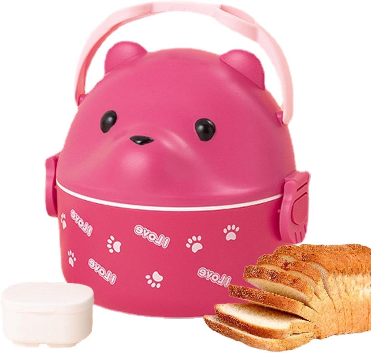 Beren Lunchbox - Thermos Lunchtrommel - Voedsel Meenemen - Schattig Berenontwerp - 156 x 151 x 156 cm - Roze