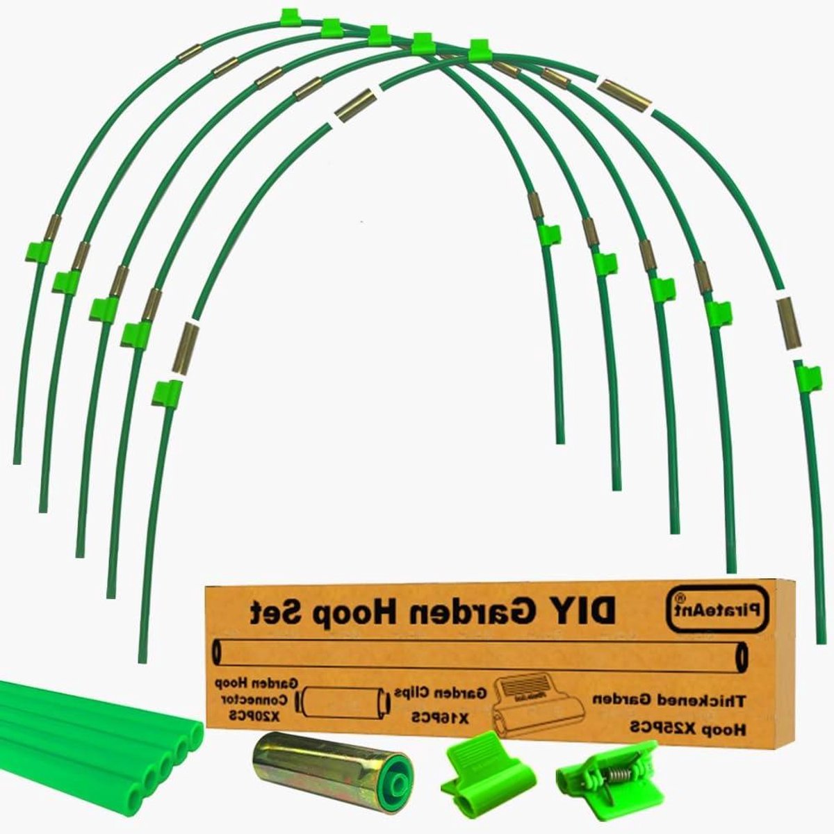 Kweek Tunnel Hoepels - Plant Steun - Planten Beschermen - Versterkte Connectoren - 25 Stuks Set - Donker Groen