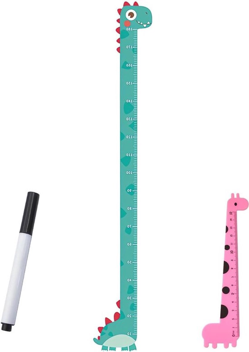 Houten meetlat kinderkamer decoratie 190 x 33 cm met gepersonaliseerde muurtattoo. Peuter meetlat cadeau voor babykamer. Hoogtemeter kinderen.