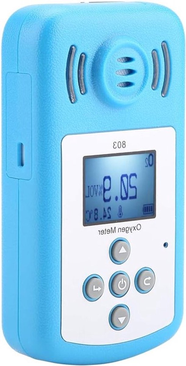 Zuurstofgasdetector met Lichtindicatie, Vibratiealarm en Temperatuurmeting voor Veiligheid en Detectie