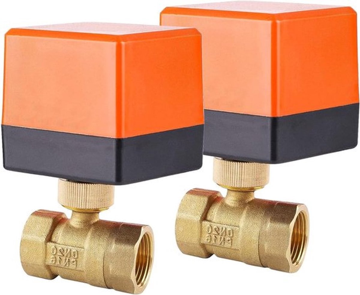2-weg zoneventiel DN20 G3/4 inch AC 230V elektrisch ventiel messing- 2 stuks