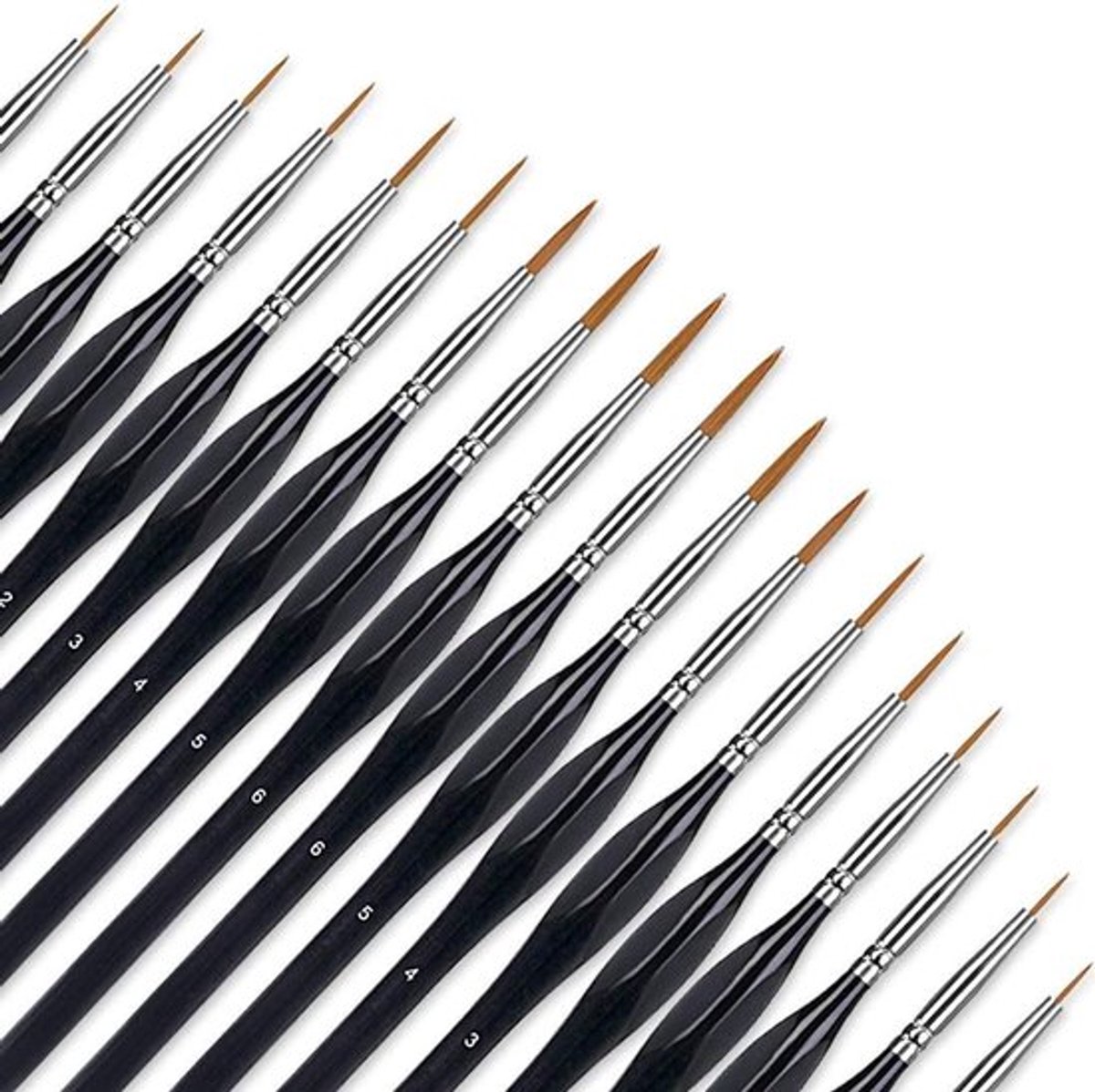 Premium Detailpenselen Set - 18 Stuks voor Fijn Schilderen en Tekeningen