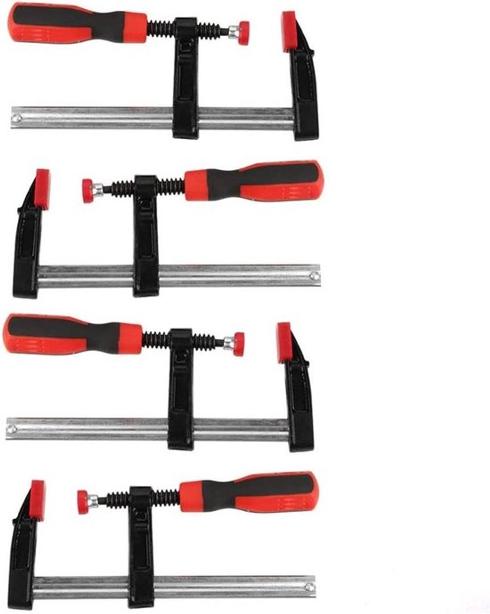 F-Clamps voor Houtbewerking, Schroefklemmen van Staal met Snelle Koppeling, 50 x 150 mm, Set van 4 Stuks, Ideaal voor Klussen en Projecten