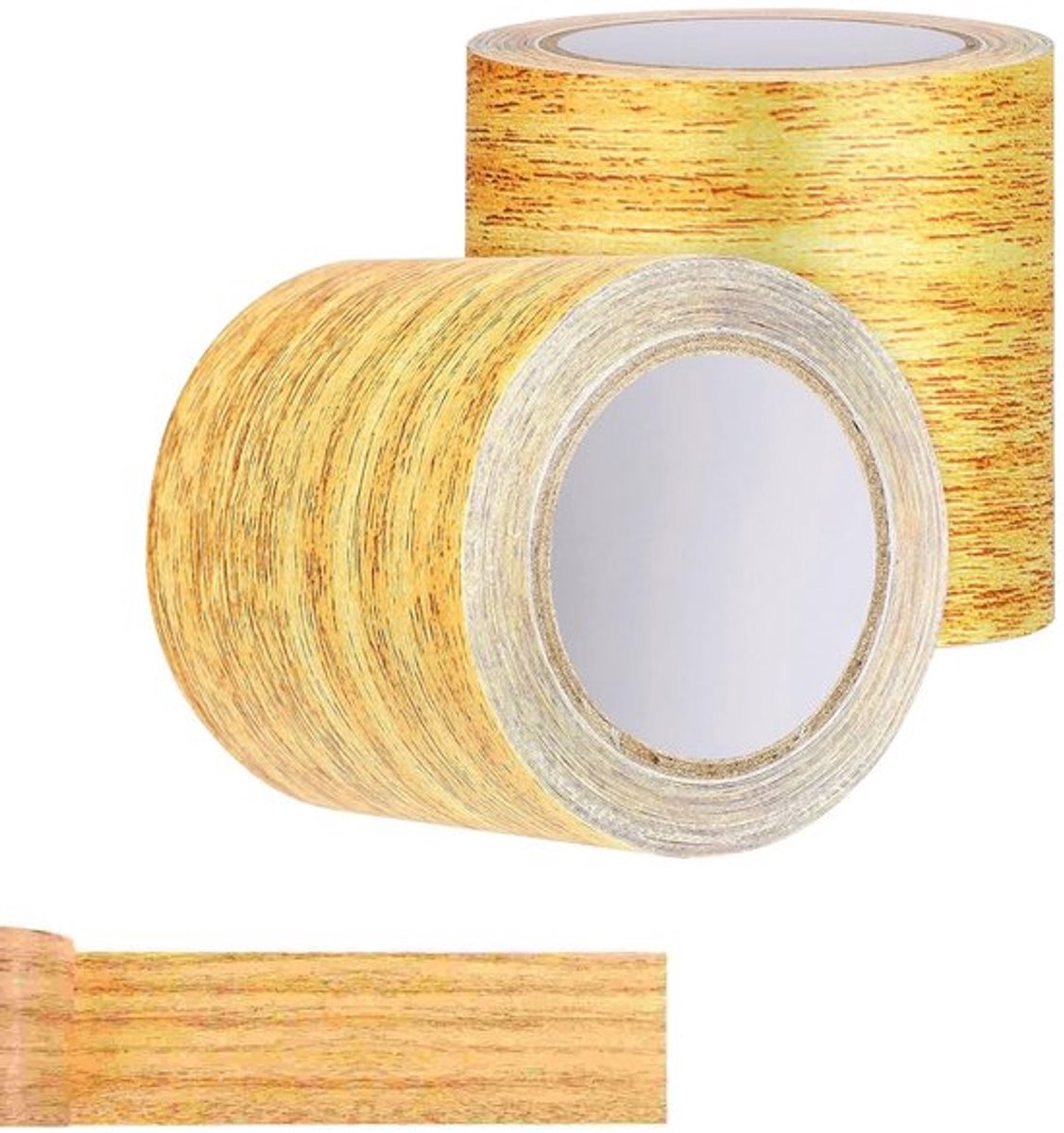 2 Rolls Houtlook Zelfklevende Tape Eiken Imitatie Randen Panelen Stickers Reparatietape voor Vloer Multifunctionele Tape Waterdicht voor Meubels