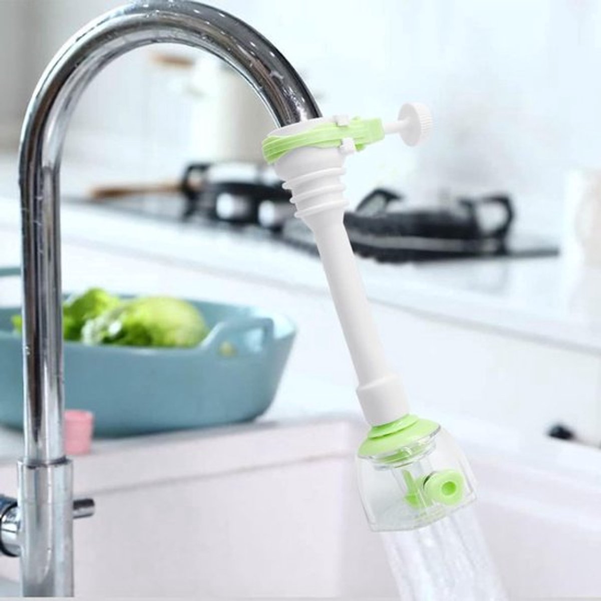 Kraanverlenger Verstelbaar - Spatwaterdicht - Draaibaar - Waterbesparend - 360 Graden Rotatie - Eenvoudig te Installeren - Keukenaccessoire