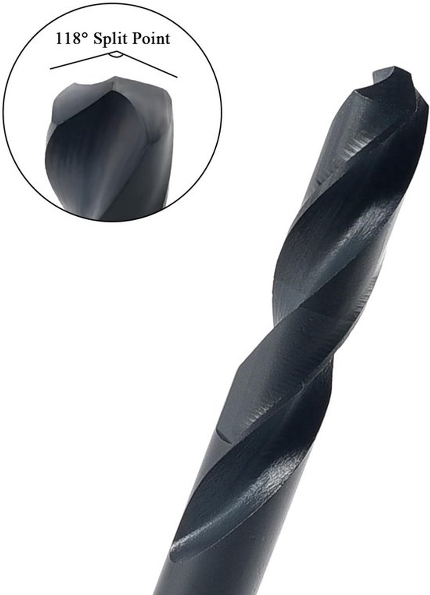 Schachtboor 14 mm - HSS Spiraalboor - 1/2 Inch Schacht - 118 Graden Split-Aansnijding - Sneldraaistaal - Titaannitride Coating - Boor