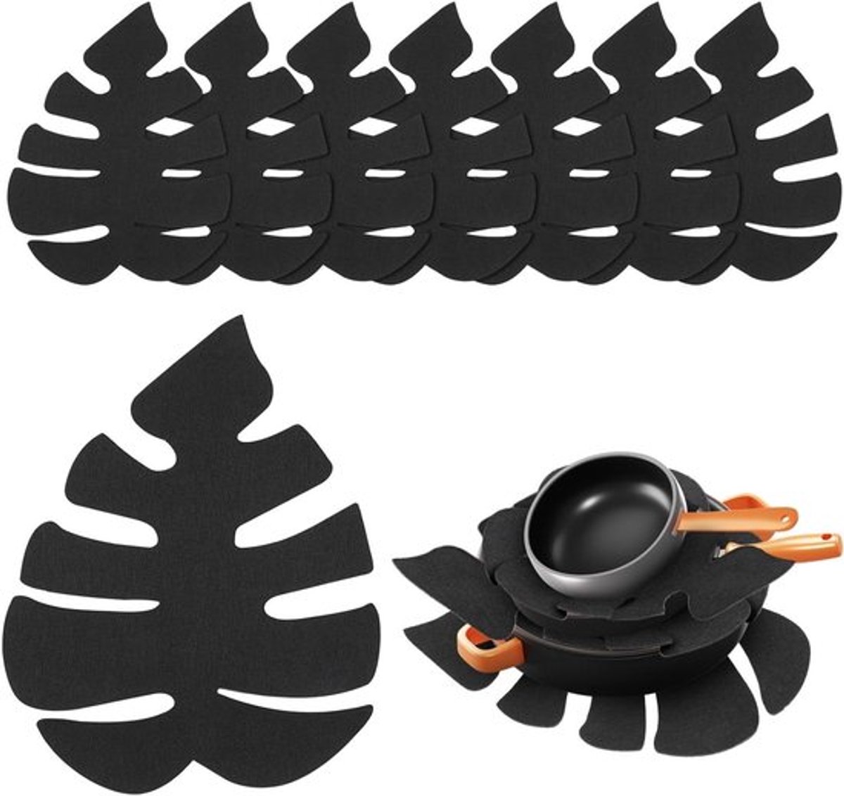 Pan Protectors - Set van 8, 35 × 27 cm, krasbestendige bescherming voor potten, schalen en pannen