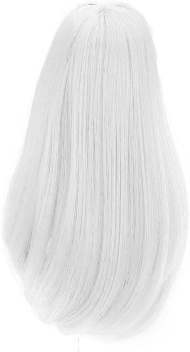 21-24cm Lange Diepe Krullende Hittebestendige Poppen Pruik - Wit - Fiber DIY Haar - Poppen Maken Leveringen