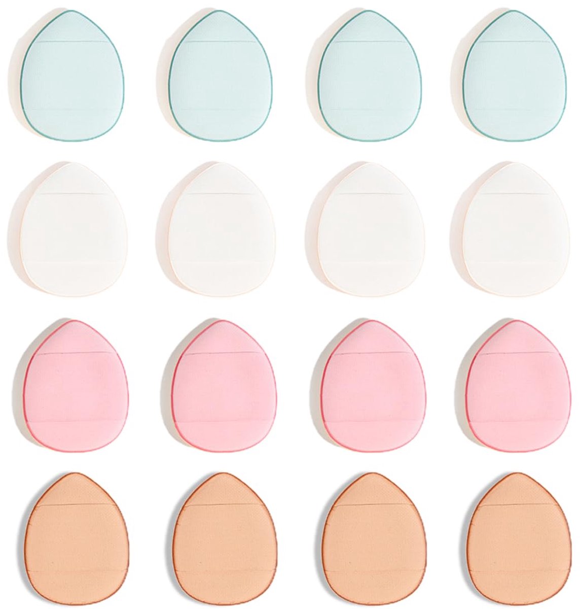 12 stuks driehoekige kussens van poeder voor het gezicht, instellingen voor make-up, mini-vingerborstels van spons, beauty foundation, concealer, cosmetica-instrument