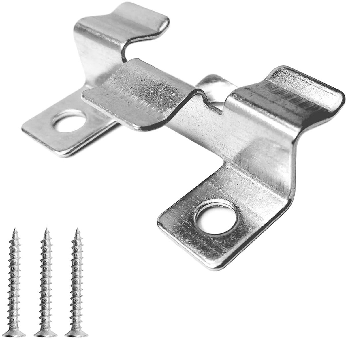 terrasplankclips, bevestigingsplaatclip, metalen bevestigingsclip voor decoratieve composietplaten met verborgen bevestiging en houten kielschroeven (100x bevestigingsclips)