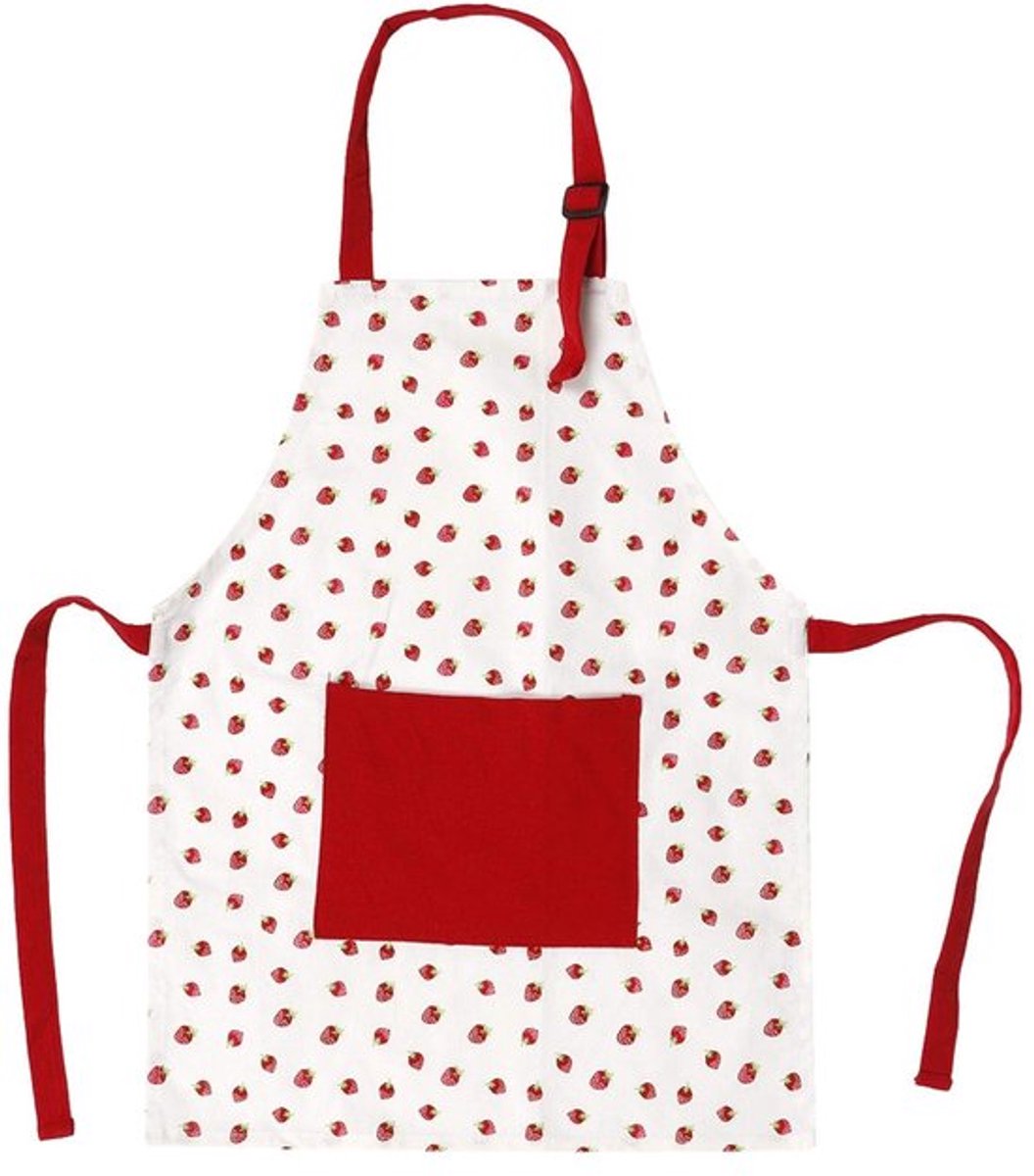 - Kinderen Koken - Schort voor Kinderen - Rood - Bakken en Schilderen - Keukenaccessoire - Geschikt voor Kinderen - Aardbei