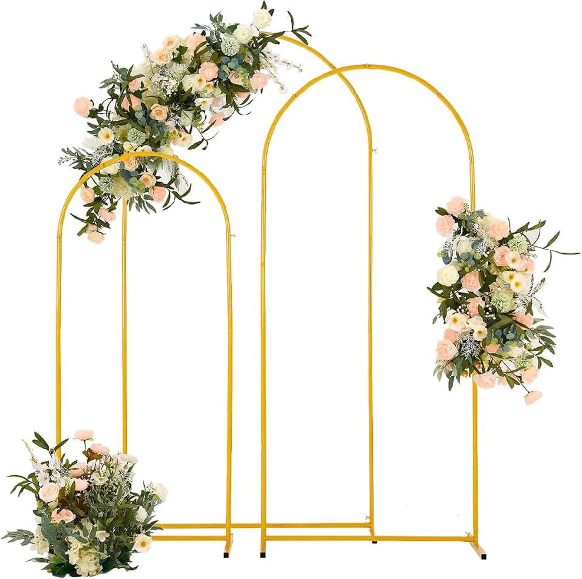 Set van 3 achtergrondstandaard voor bruiloftsboog, ballonboogstandaard, metalen boog achtergrond voor verjaardagsfeestje, bruidsfeesten, babyborrel, huwelijksceremonie, decoratie,