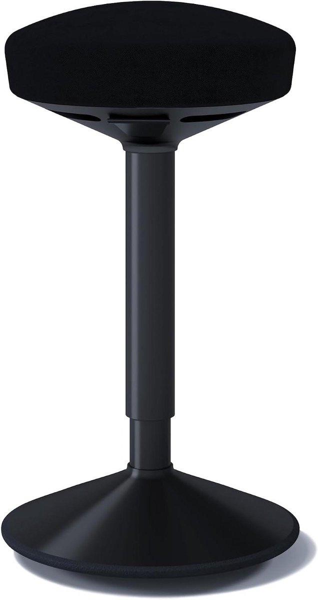 Ergonomische Kruk - Zadelkruk Balanskruk - Dynamisch Zitten - Traploos Verstelbaar - 84 cm - Zwart