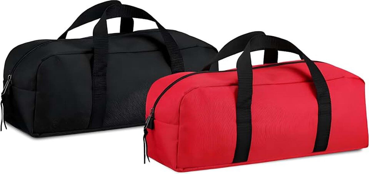 2 stuks draagbare handgereedschapstas, zwart en rood, 36 x 14 x 14 cm, verdikking, slijtvast, waterdicht, voor elektrisch en handgereedschap, gereedschapstas, noodgevallen, kofferruimte