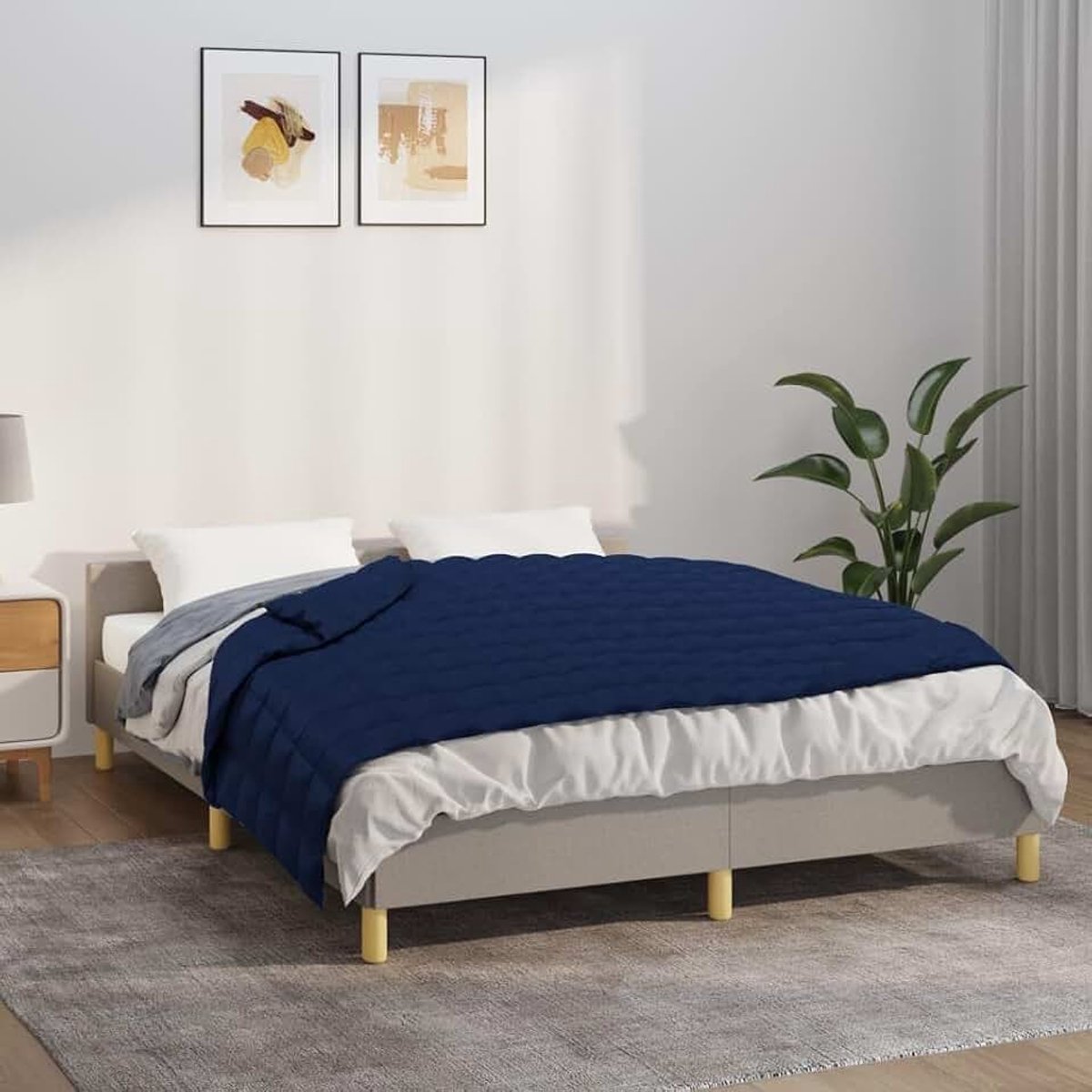 Gewichtsdeken, therapiedeken, zware deken, zwaar dekbed, zwaar, blauw, 152 x 203 cm, 11 kg stof