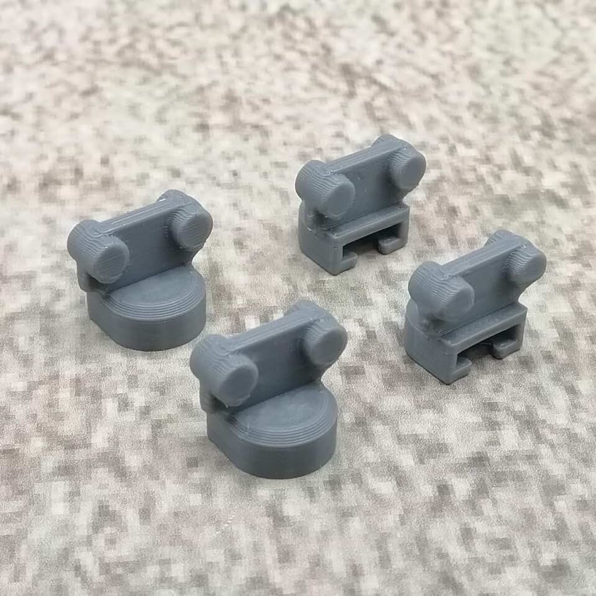 Glijder rol 4 stuks grijs compatibel met IKEA KVARTAL | Onderdeel voor trekstang looprail gordijnrail accessoires gordijnen systeem