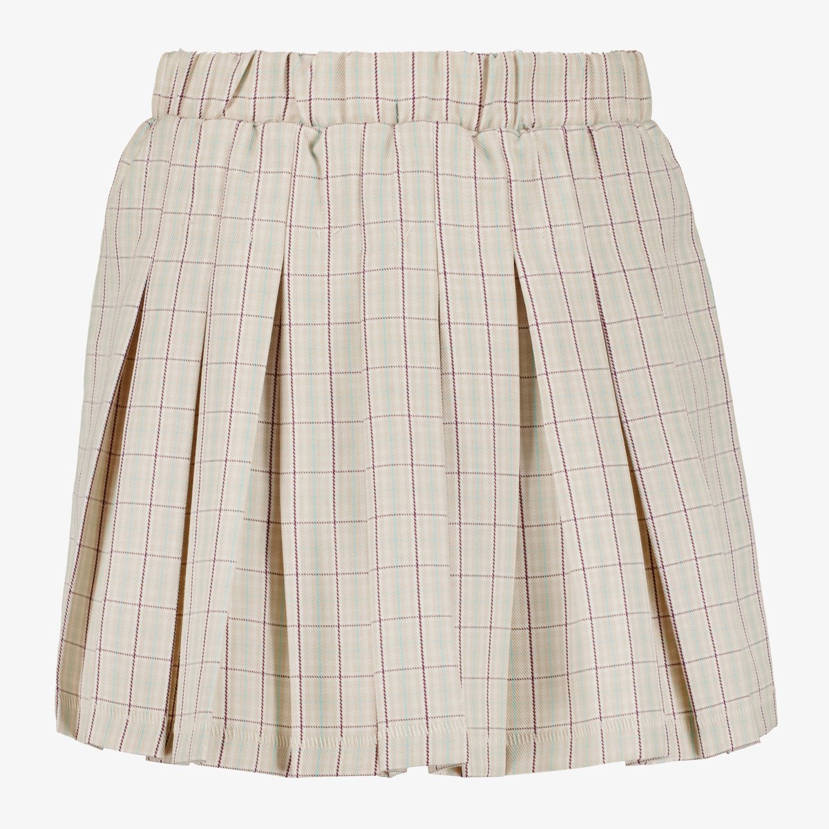 MyWay geblokte meisjes rok met plooien beige - Maat 158/164