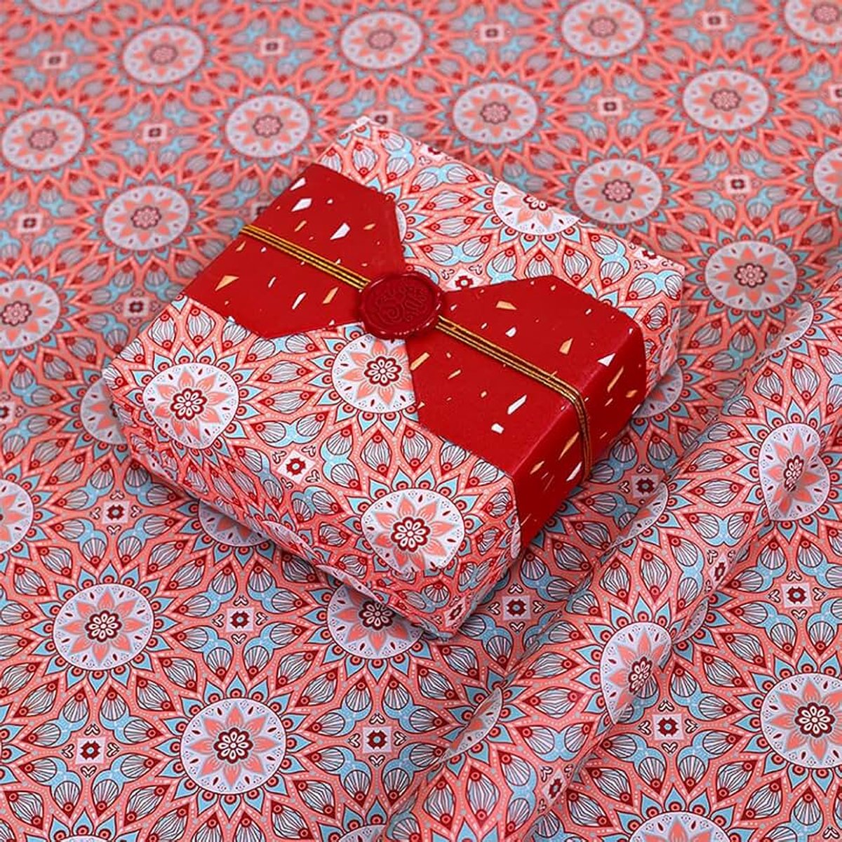 Bloemen inpakpapier, rood en wit cadeaupapier, 6 vellen in 2 ontwerpen voor Chinees Nieuwjaar, bruiloft, Valentijnsdag, verjaardag, vakantie, babyshower