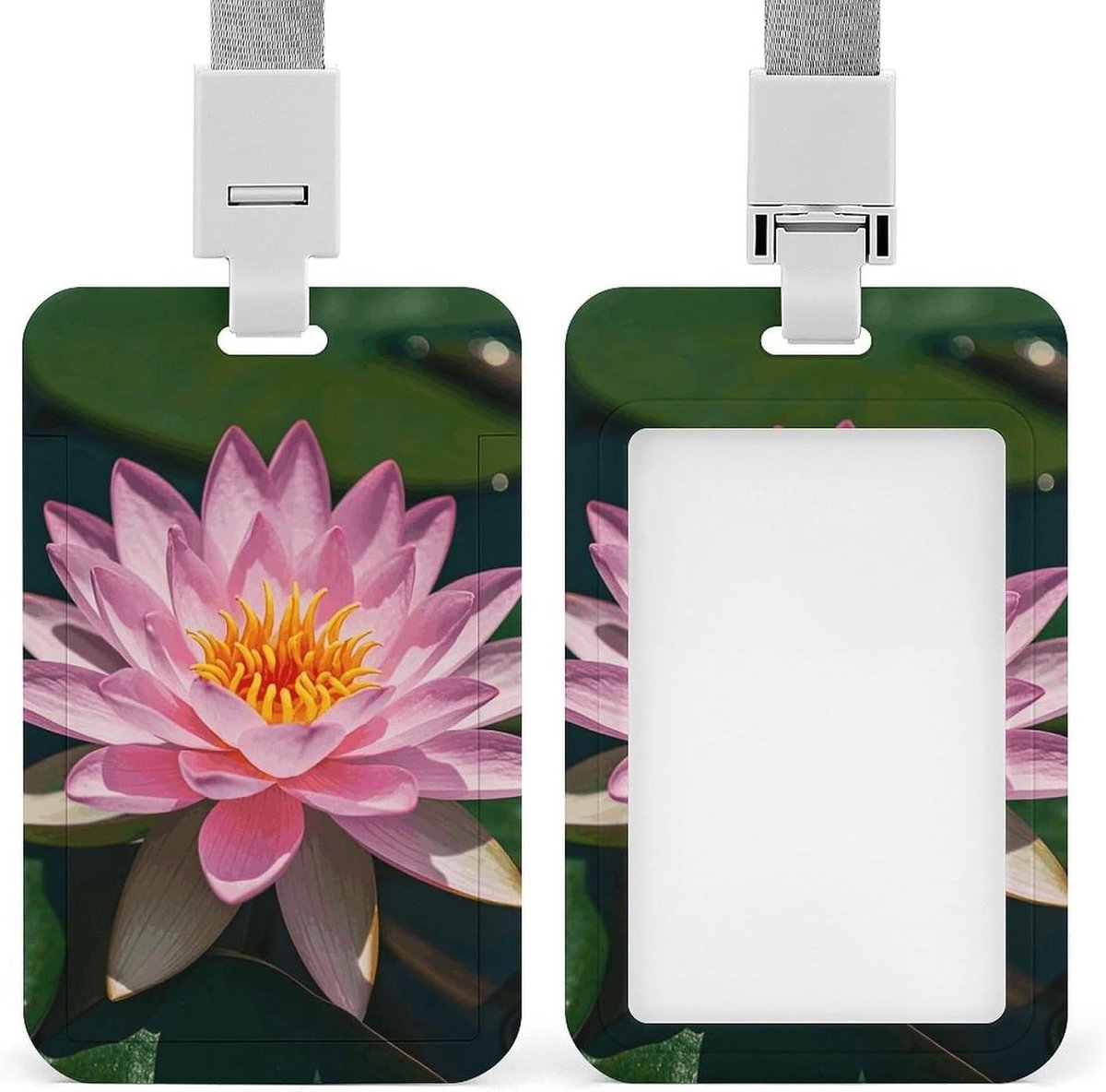 ID-badgehouder - Kaarthouder nekkoord - Professioneel gebruik - Push-pull ontwerp - 18.9 inch lanyard - Waterlelie