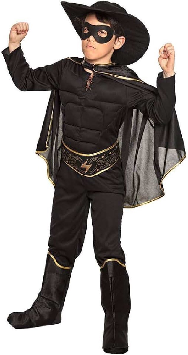 - Bandiet kostuum voor kinderen | Hoed, masker, cape en riem, Zorro-kinderkostuum, carnaval, themafeest en Halloween, zwaardvechter