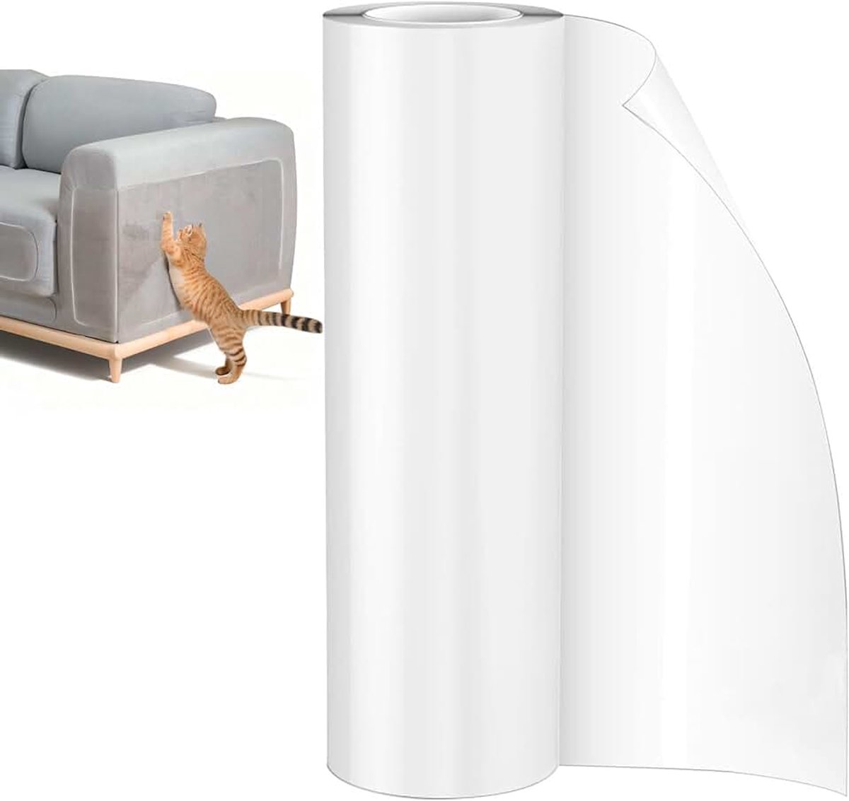 Krasfolie voor Katten, Zelfklevend, 5m x 20cm, Transparant, Krasbescherming, Bank, Muur, Meubels, Deur
