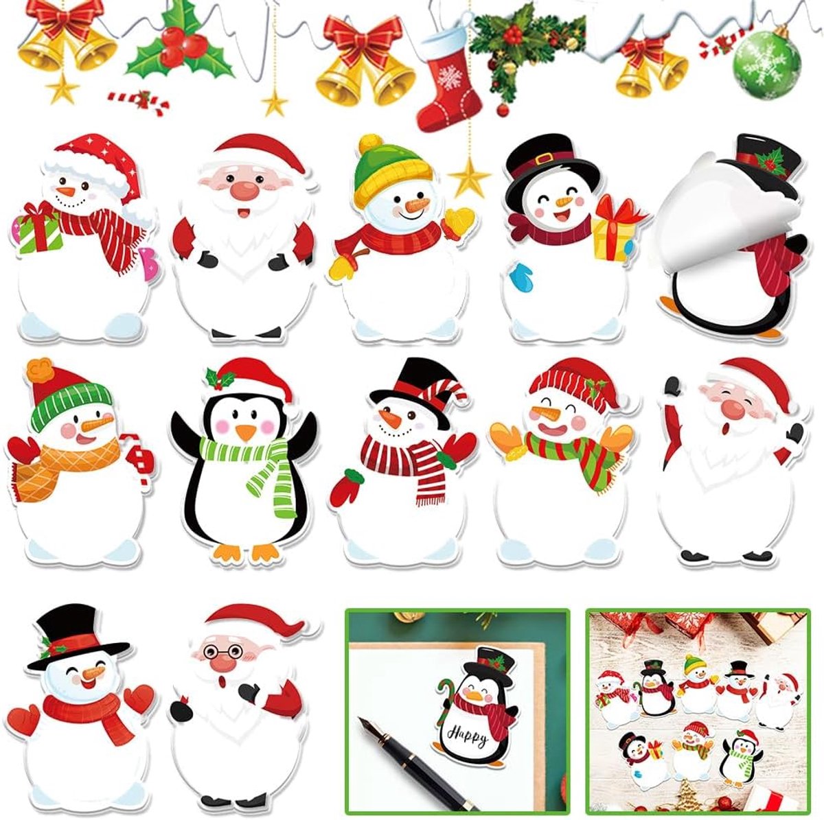 Zelfklevende notitieblaadjes voor Kerstmis, kerstmis, winterthema, zelfklevende notitieblaadjes, zelfklevende notities voor werk, school en takenlijsten