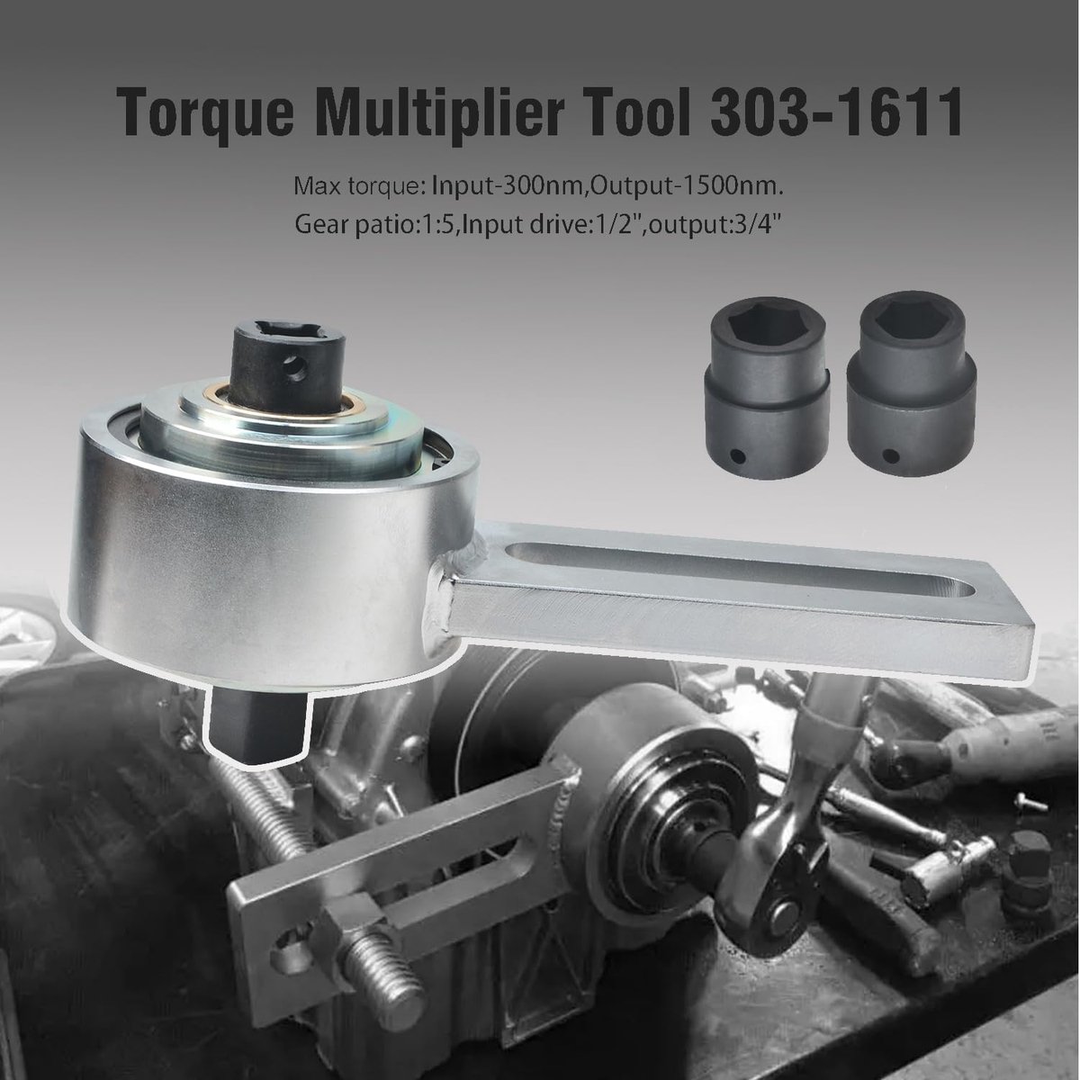 303-1611 Torque Multiplier Tool Compatibel met Ford 1.0T ECOBOOST Motor Krukas Katrol Removal Tool 303-1611-01 en 303-1611-02, Katrol Afstelling Kit