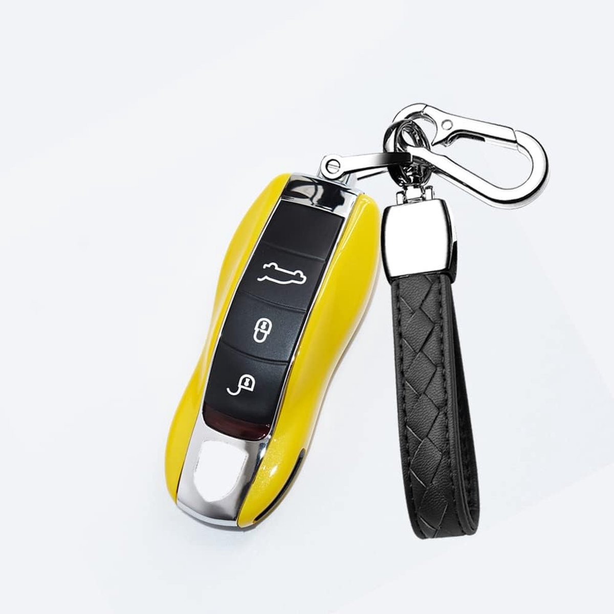 Autosleutelhoes, geschikt voor Porsche sleutelhoes, ABS-kunststof, beschermhoes voor Porsche Cayenne Panamera Macan 911, Carrera Spyder, afstandsbediening