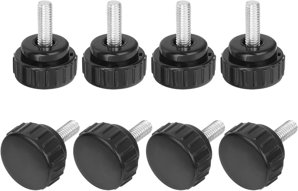 8 stuks verzonken kopschroeven, M6 x 16 mm spanknopschroef met gekartelde kopschroef van verzinkt koolstofstaal voor snelwisselschroeven, zwart